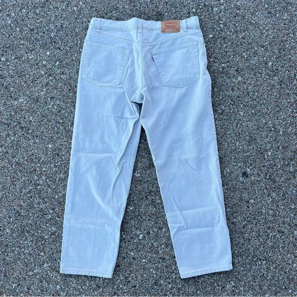 Vintage 90s Levi’s 550 relaxed fit beige jeans 38x30 - Picture 3 of 10